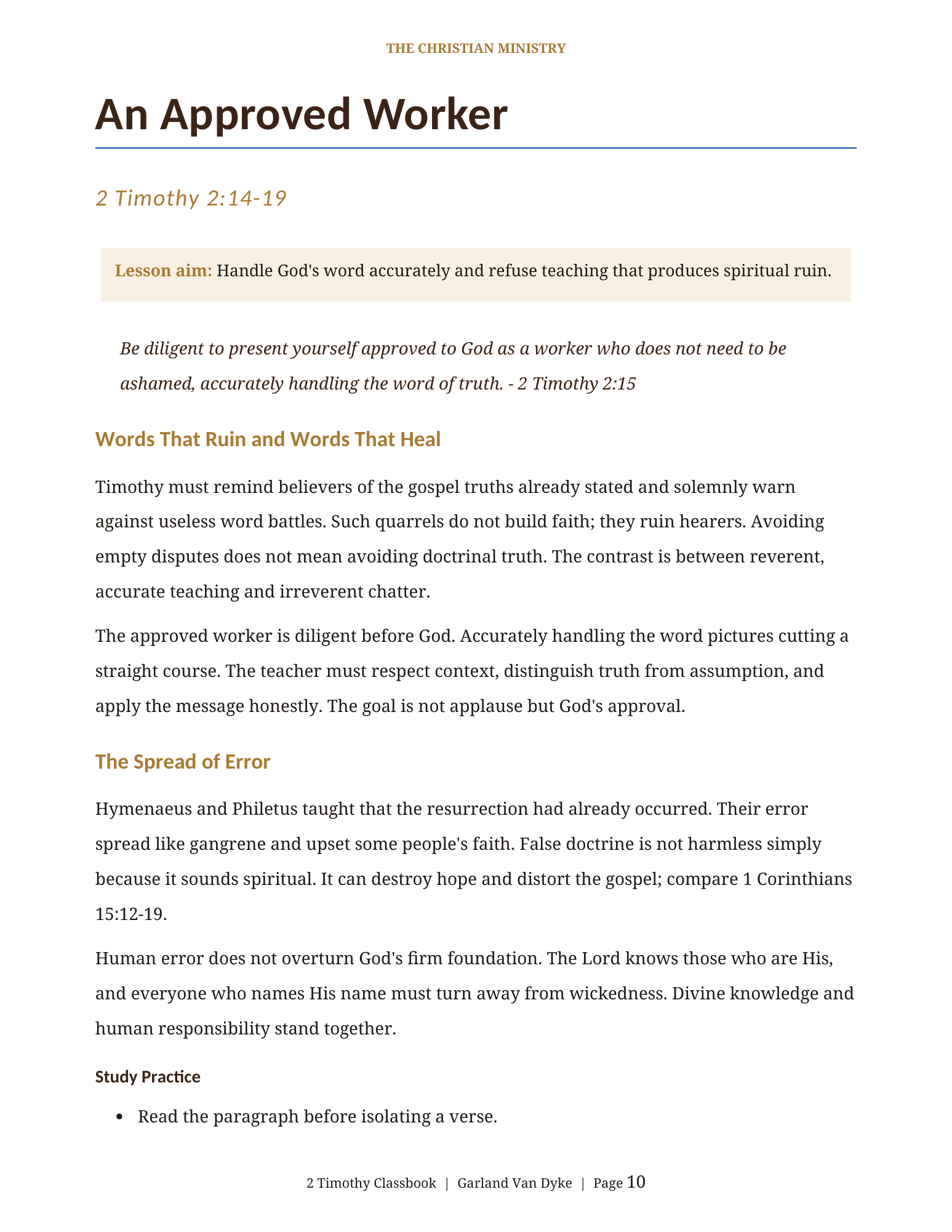 2 Timothy Bible class workbook page 11