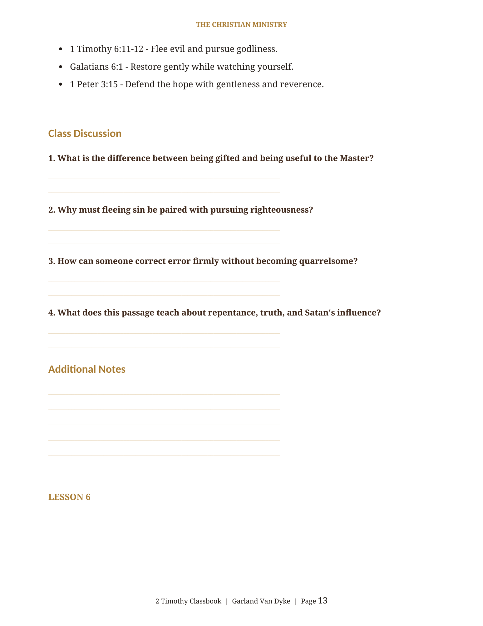 2 Timothy Bible class workbook page 14