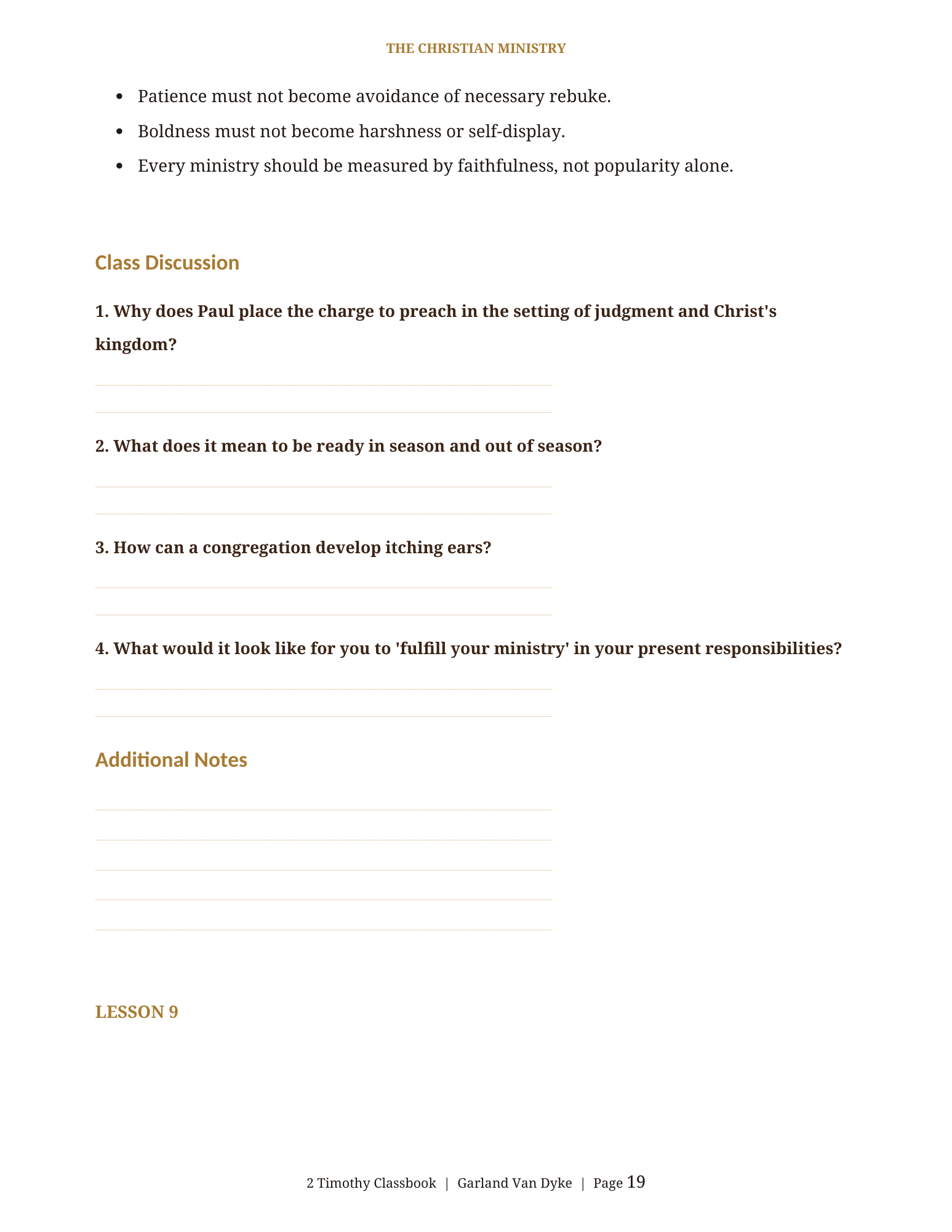 2 Timothy Bible class workbook page 20