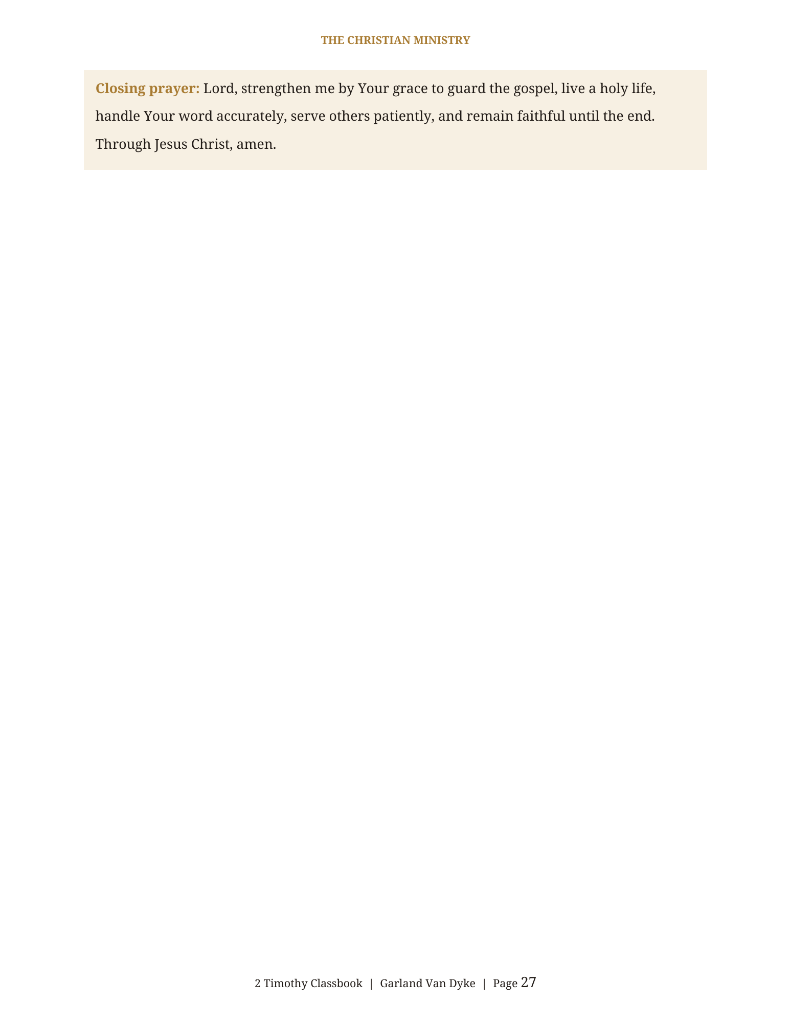 2 Timothy Bible class workbook page 28