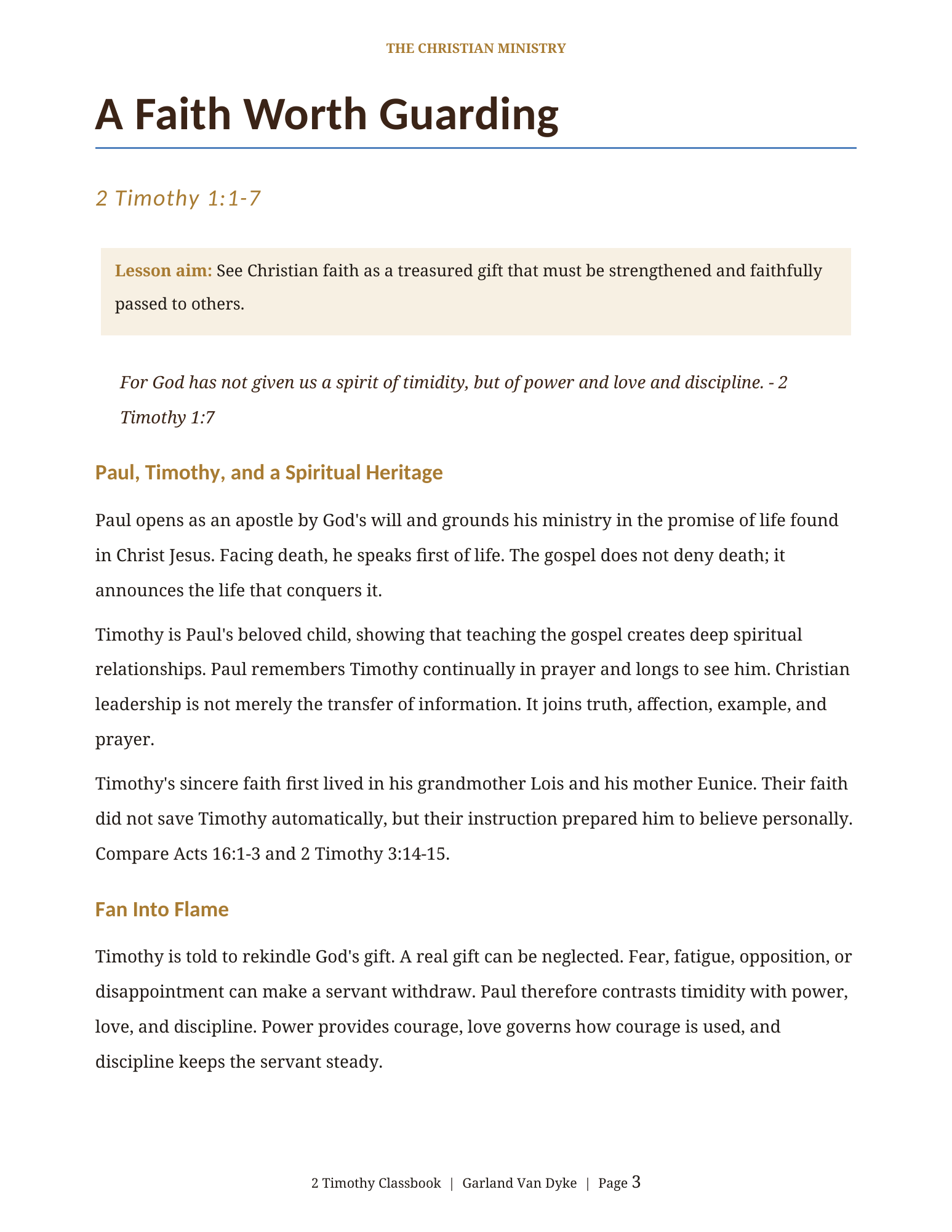 2 Timothy Bible class workbook page 4